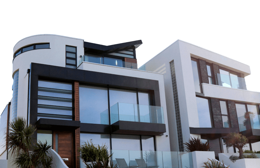 modern home blue skyline